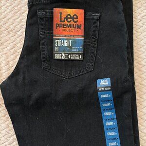 Lee Premium Select Straight Fit Boys Jeans Size 14 Husky Adjustable Waist NEW
